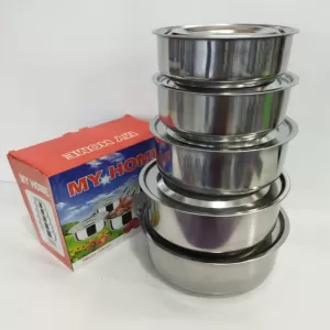 Generic 5 Pcs Cookware Bowl Set Stainless Steel