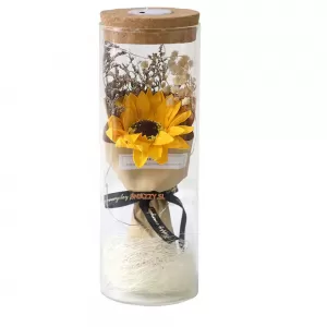 Generic Artificial Sunflower in Glass Dome LED Flower