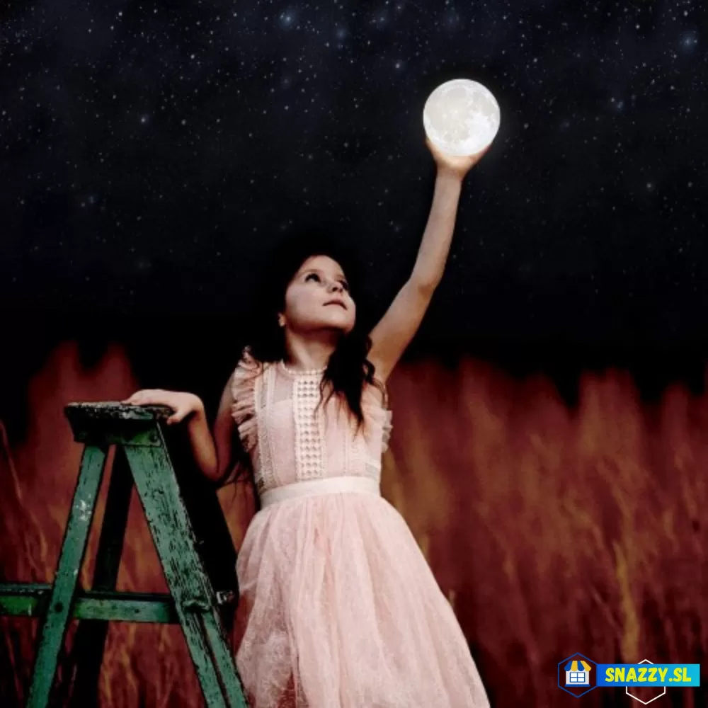 Generic Touch Sensored 12CM LED Colors Moon Lamp - image 3