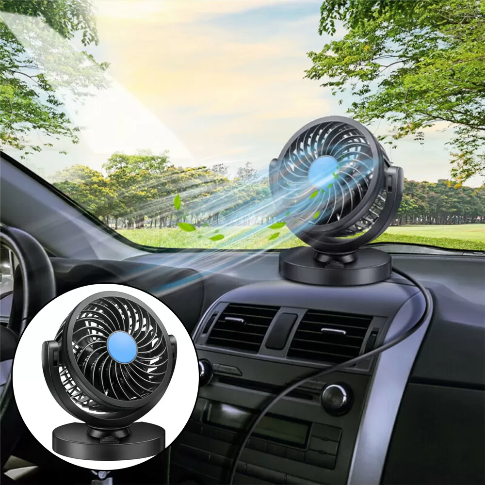 Generic 12V Car Cooling Fan 360 Rotation Sticky Base - image 4