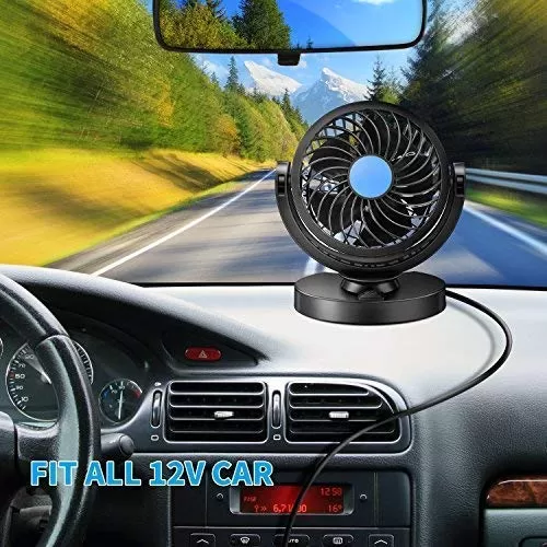 Generic 12V Car Cooling Fan 360 Rotation Sticky Base - image 5