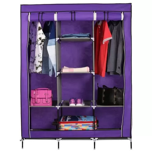 Generic 3 Door Storage Wardrobe Foldable Movable Fabric - image 2