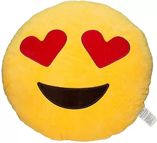 Generic Emoji Love & Smile Face Cushion Yellow Plush Pillow - image 1