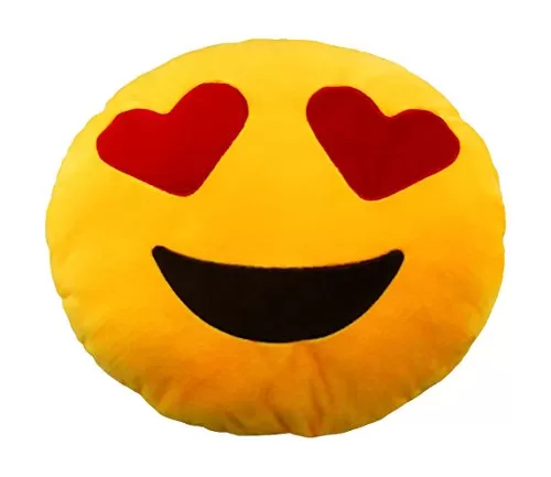 Generic Emoji Love & Smile Face Cushion Yellow Plush Pillow - image 2