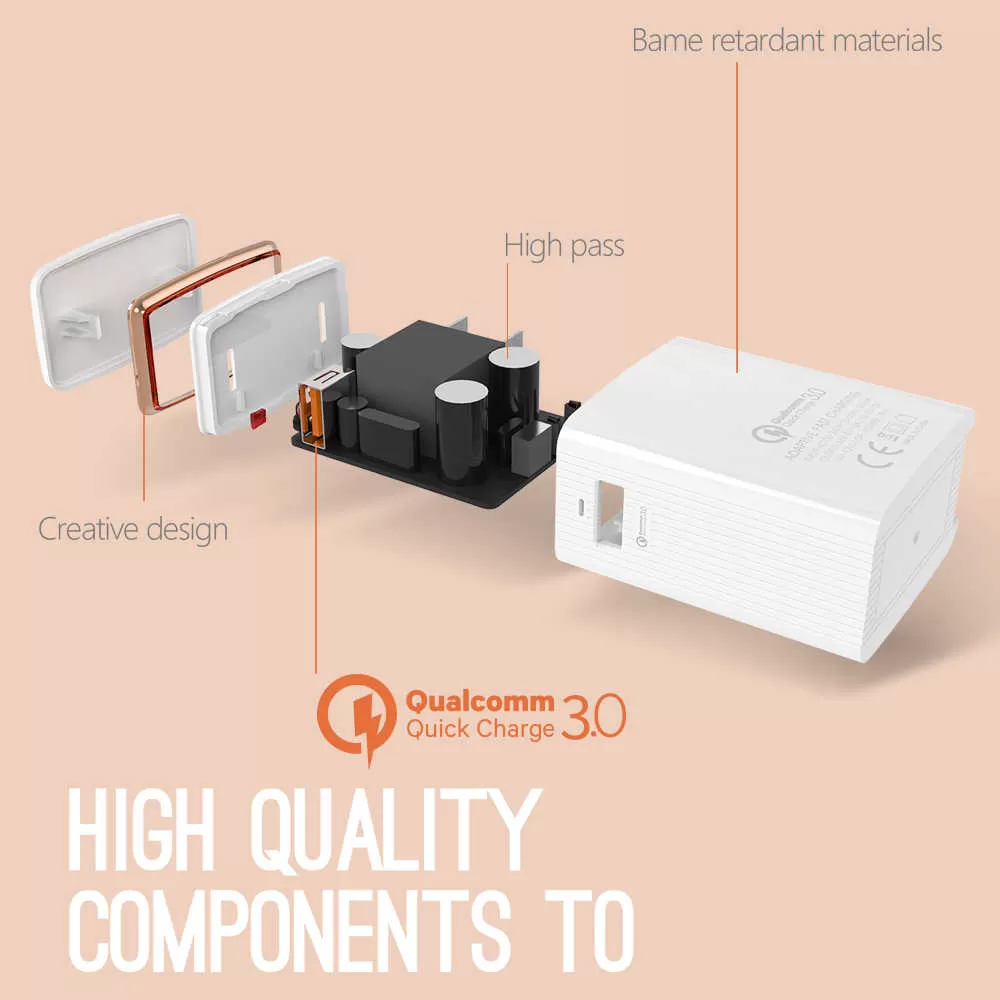 LDNIO A1301Q 18W QC3.0 Single USB Port Fast Charge Wall Charger - image 2