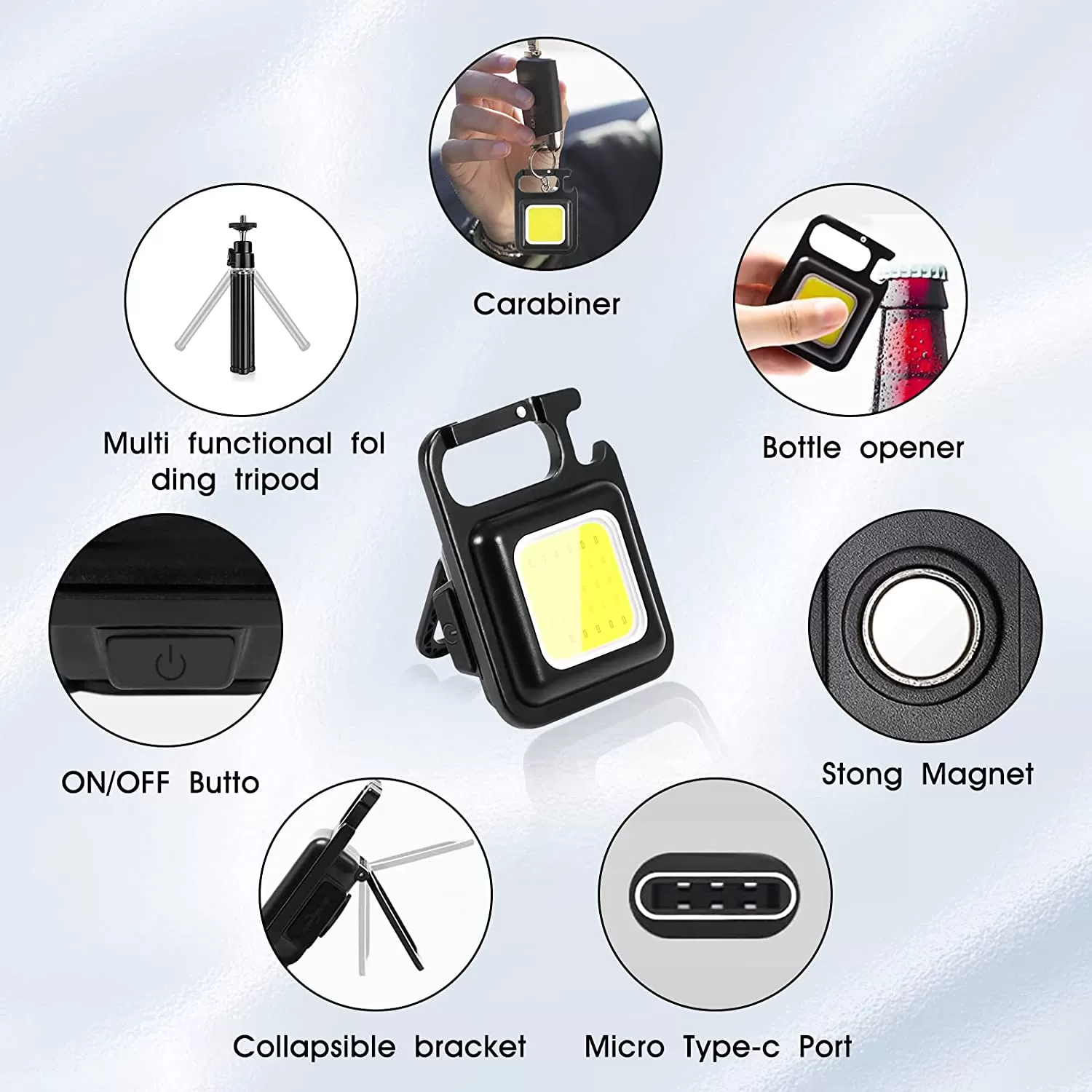 Generic Mini LED COB Working Keychain Light - image 7