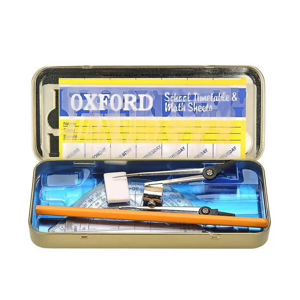 Oxford Maths Set Geometry Instruments Set in Tin - image 3