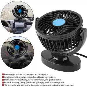 Generic 12V Car Cooling Fan 360 Rotation Sticky Base