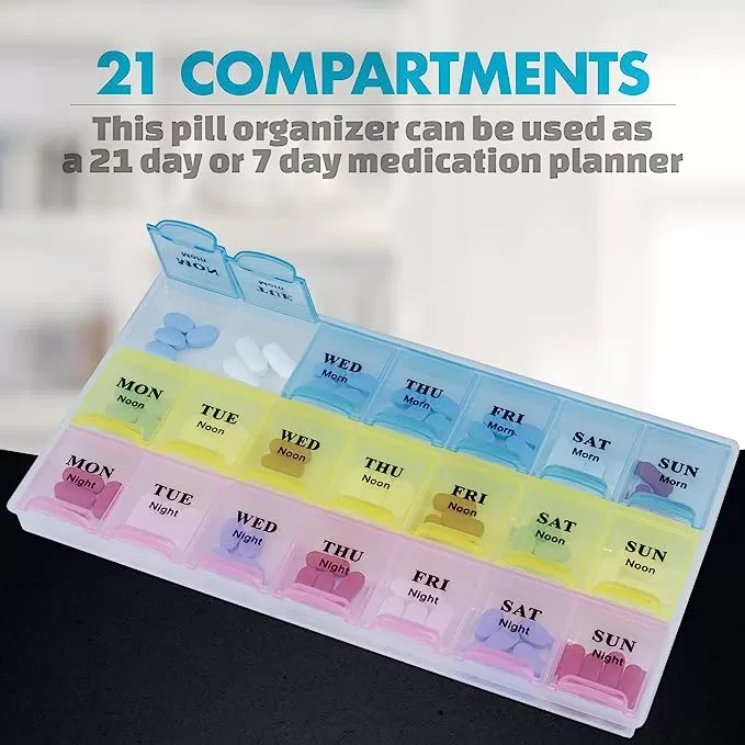 Generic Pill Organizer Weekly Three-Times-a-Day - image 3