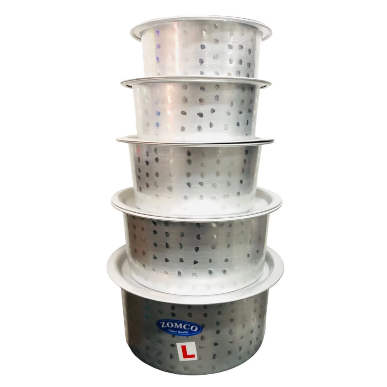 Rani 5in1 Dotted Aluminium Cooking Pot Set with Lids