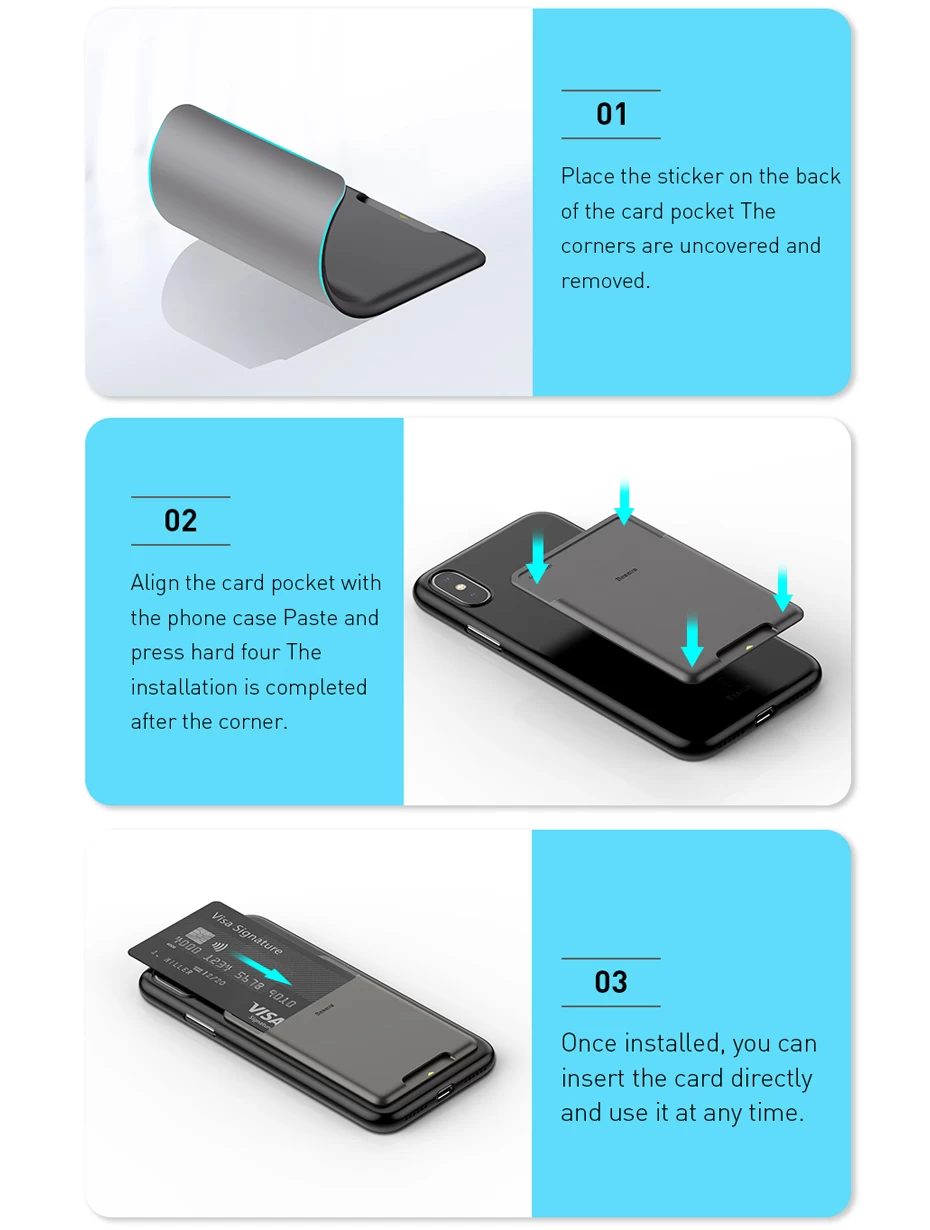 Baseus Silicone Phone Card Case Back Cover - image 3