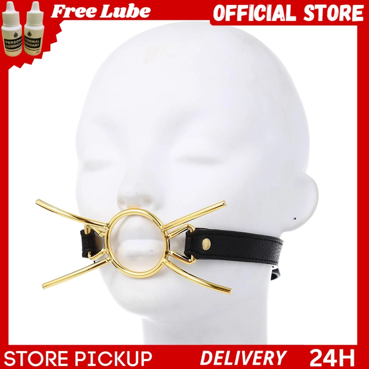 Bondage Golden O-Ring Metal Mouth Ring bdsm sex toy