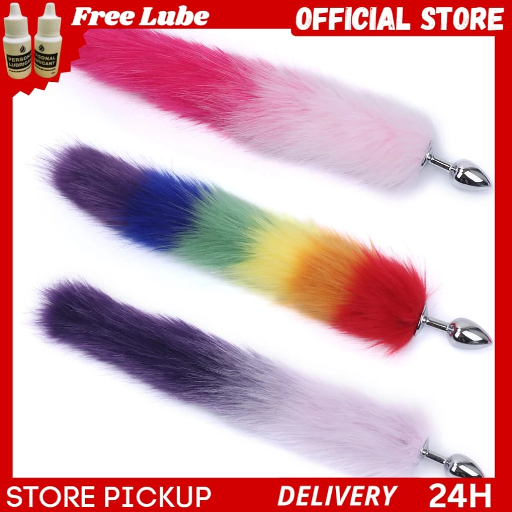 Butt plug fox tail stainless steel anal sex toy - image 1