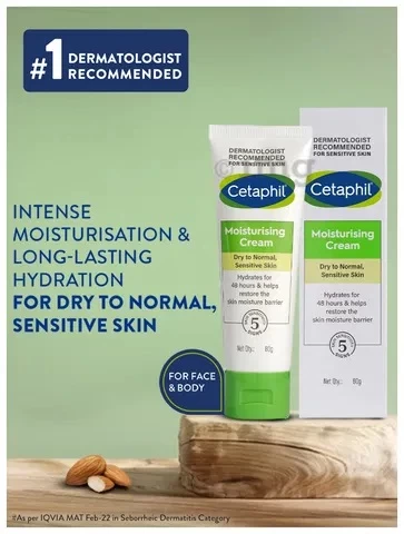 Cetaphil Moisturising Cream 80g Dry to Normal Sensitive Skin - image 2