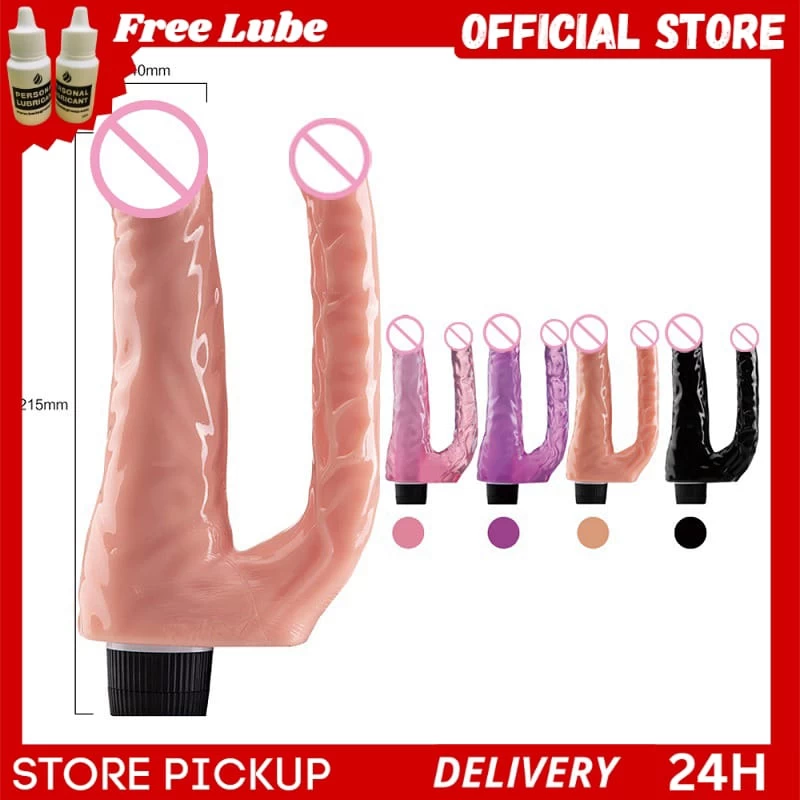 Double dildo penetrations' vibrator sex toy