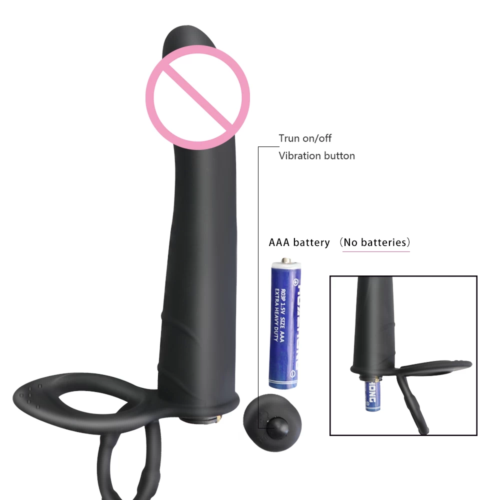 Double Penetration penis Strap On Dildo Vibrating - image 5