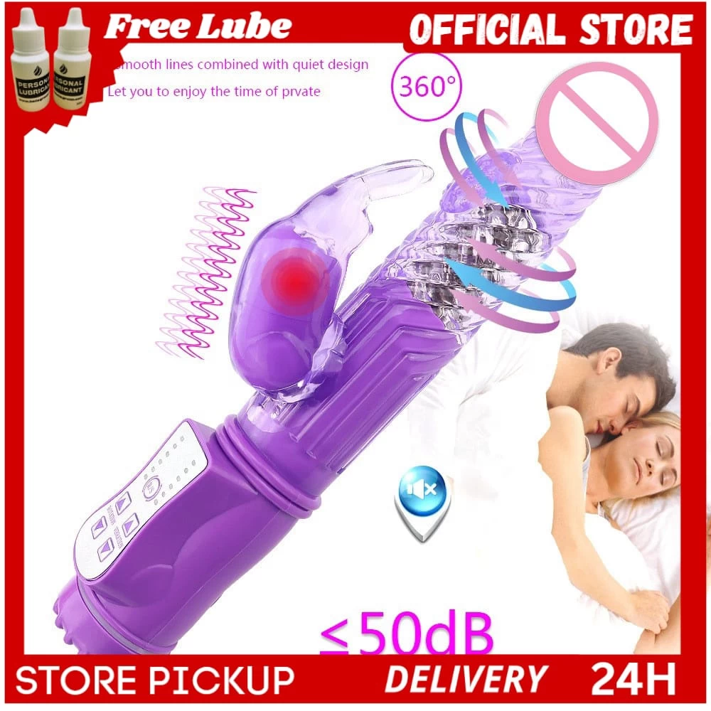 Dual Head Cli rabbit Telescopic Dildo Vibrator sex toy - image 1