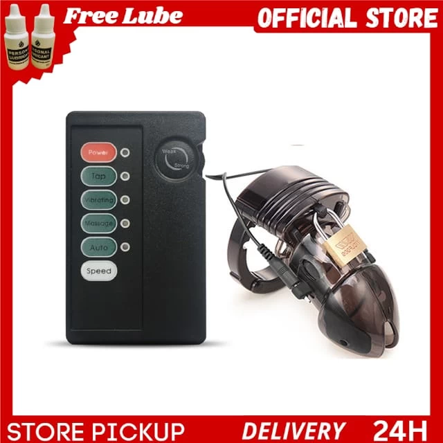 Electric Shock Plastic Male Chastity bdsm sex toy