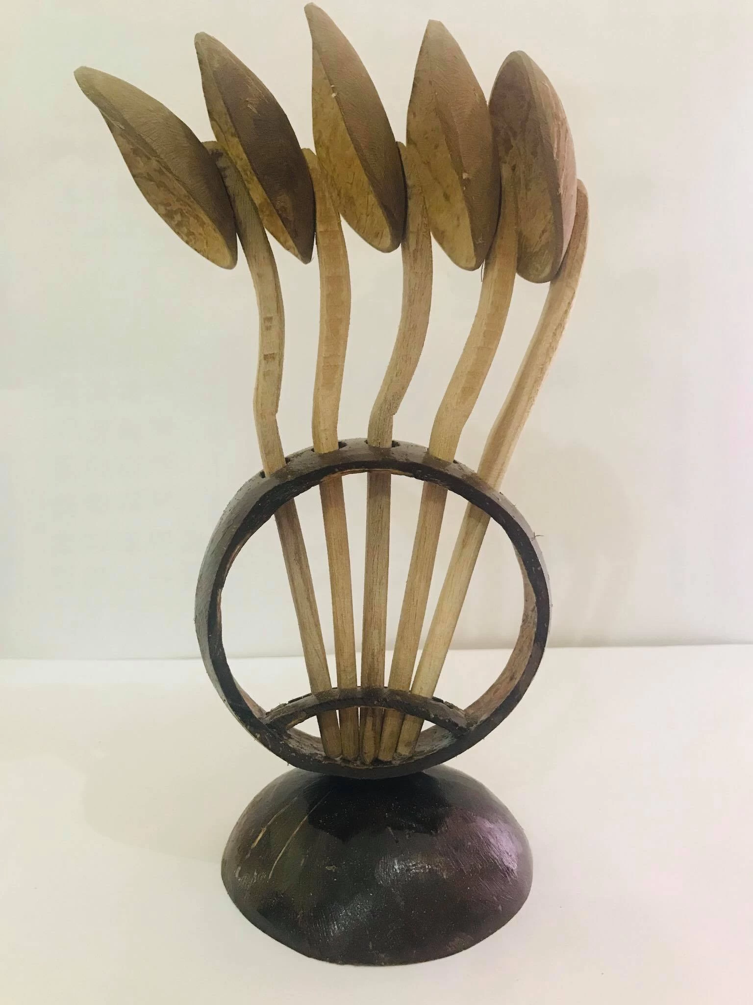 Handmade Coconut 5 Spoons with Stand - image 1
