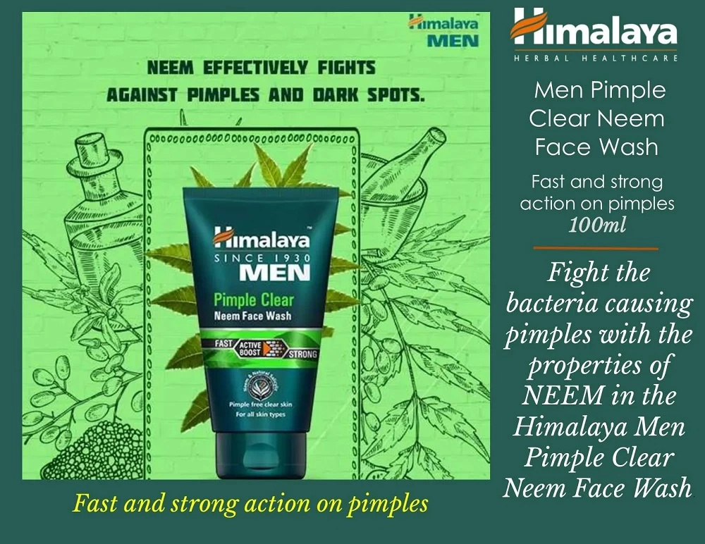 Himalaya Men Pimple Clear Neem Face Wash 100ml - image 3