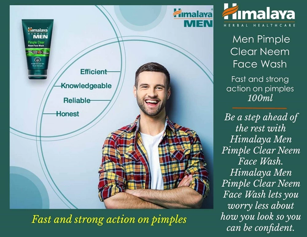 Himalaya Men Pimple Clear Neem Face Wash 100ml - image 9