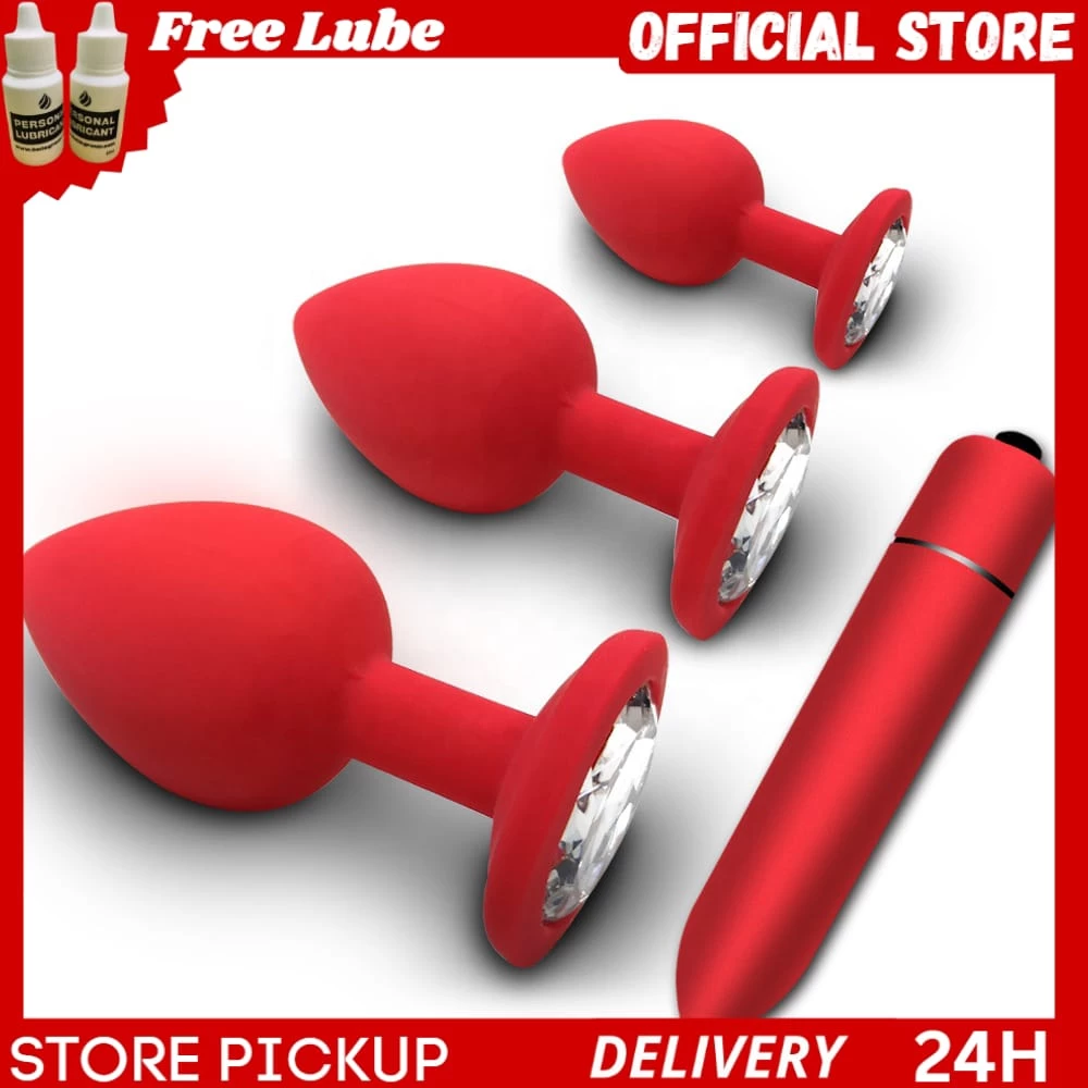 Silicone Anal Plug  set with vibrate sex toy - image 1
