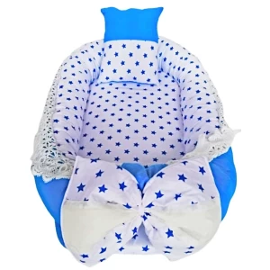 Generic 2 in 1 Blue Bow New Born Baby Bedding Set