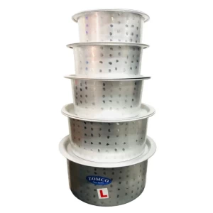 Rani 5in1 Dotted Aluminium Cooking Pot Set with Lids