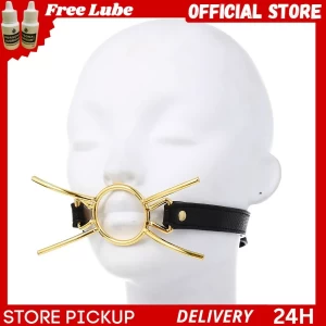Bondage Golden O-Ring Metal Mouth Ring bdsm sex toy