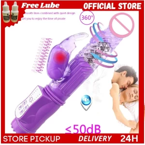 Dual Head Cli rabbit Telescopic Dildo Vibrator sex toy