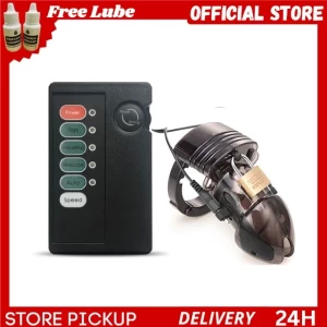 Electric Shock Plastic Male Chastity bdsm  sex toy