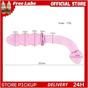 Glass Dildo Fake Penis Crystal Anal Beads