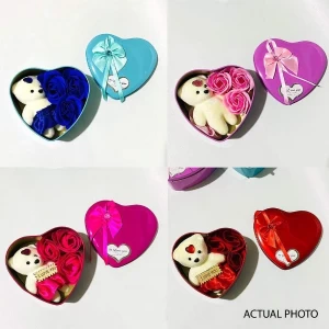Generic Gift Box Soap Flowers & Cute Teddy Bear