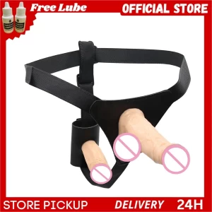 panty type women strap on double dildo sex toy
