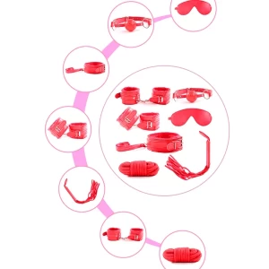 Generic Red 7pcs Bondage Set Kit