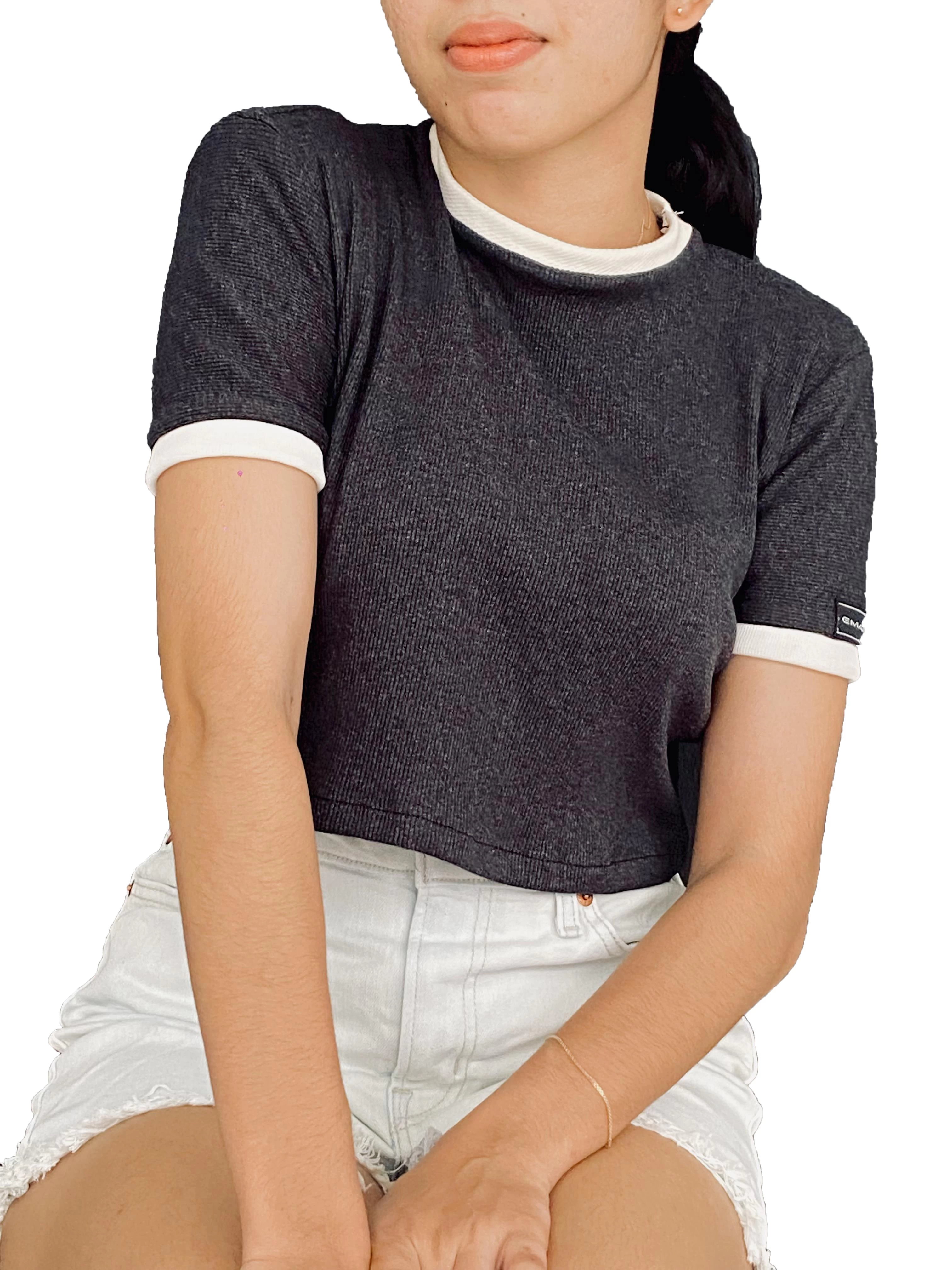Generic Women's High Neck Mini T Shirt - image 2