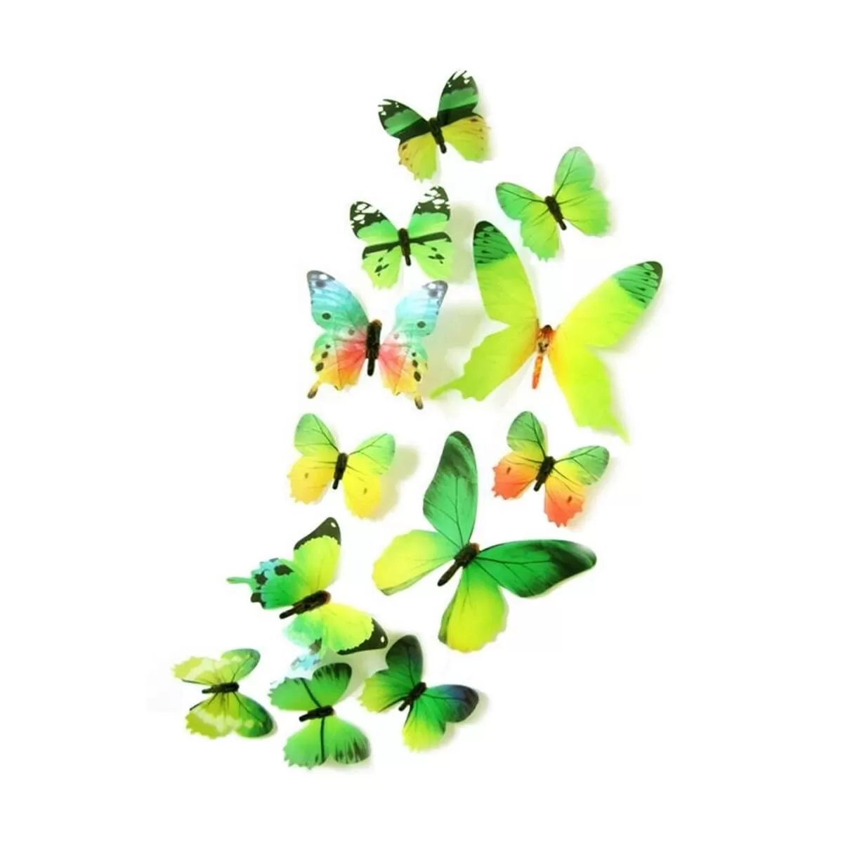 Generic 3D Butterfly Wall Decoration Stickers Green