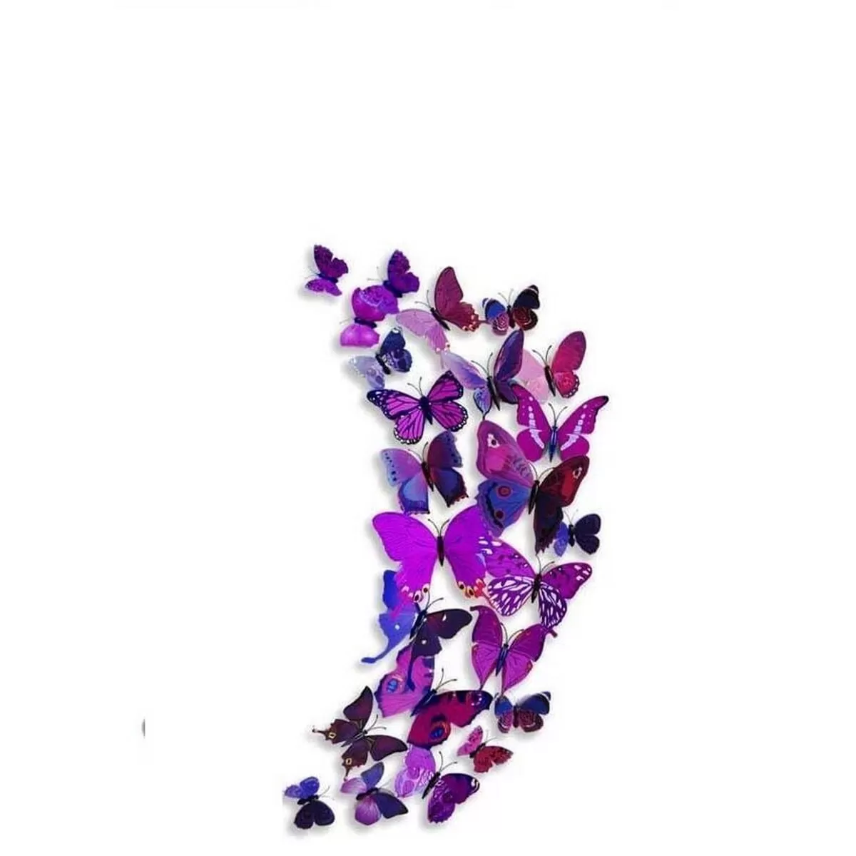 Generic 24 Pieces 3D Purple Butterfly Wall Sticker Set