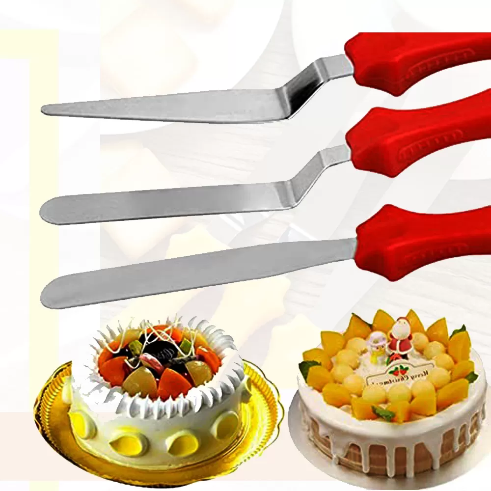 Generic 3-in-1 Stainless Steel Cake Icing Spatula Set - image 1