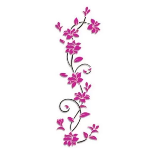 Generic 3D Flower Tree Wall Decoration Sticker - Pink