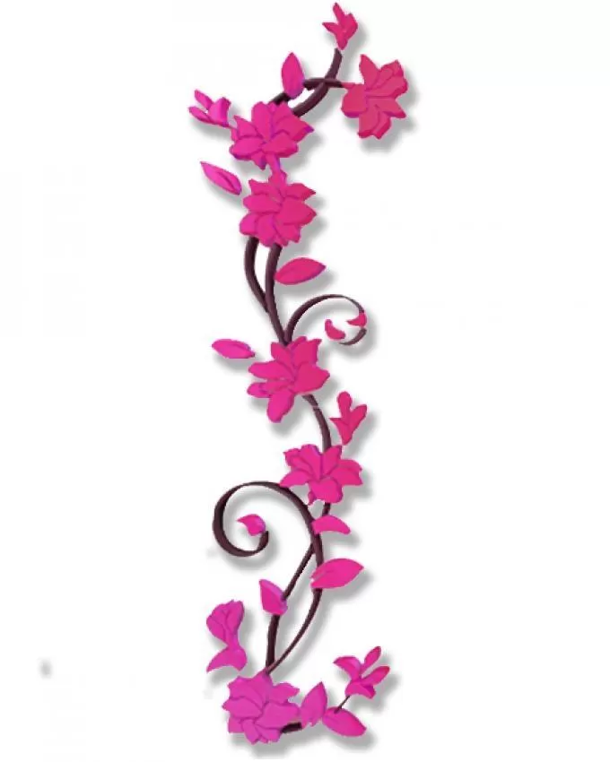 Generic 3D Flower Tree Wall Decoration Sticker - Pink - image 2