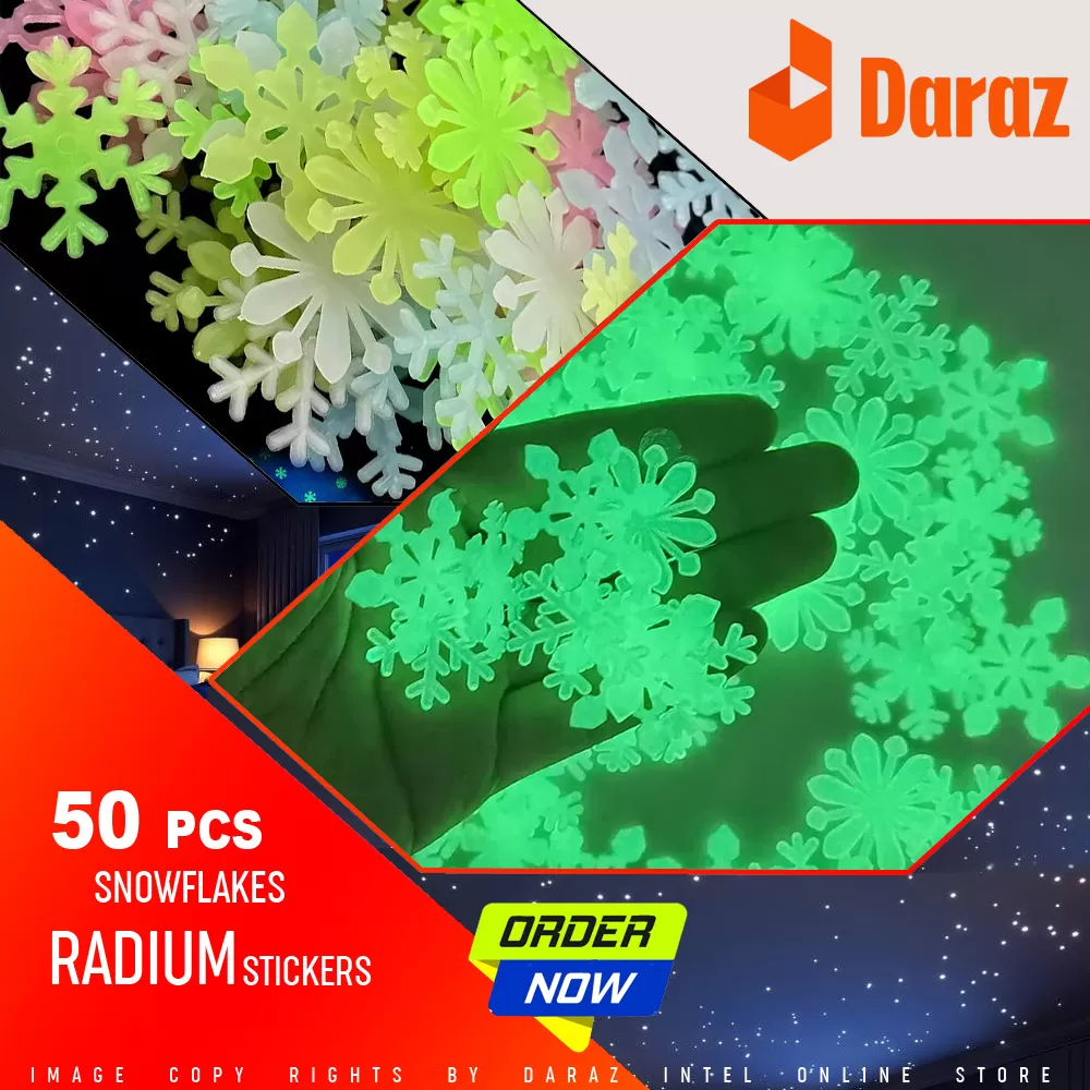 Generic Snowflakes Glow Luminous Stickers