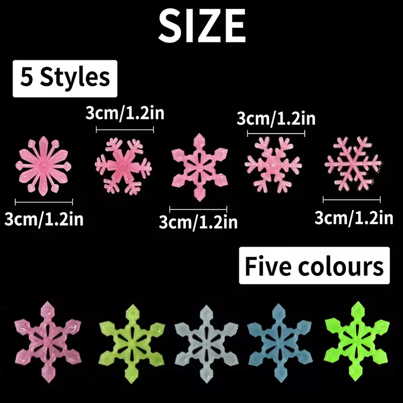 Generic Snowflakes Glow Luminous Stickers - image 3