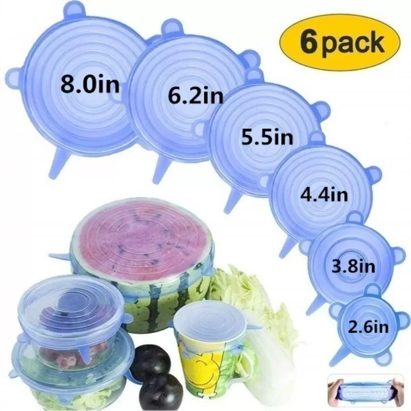 Reusable Super Stretch Silicone Lids 6 Pack - image 3