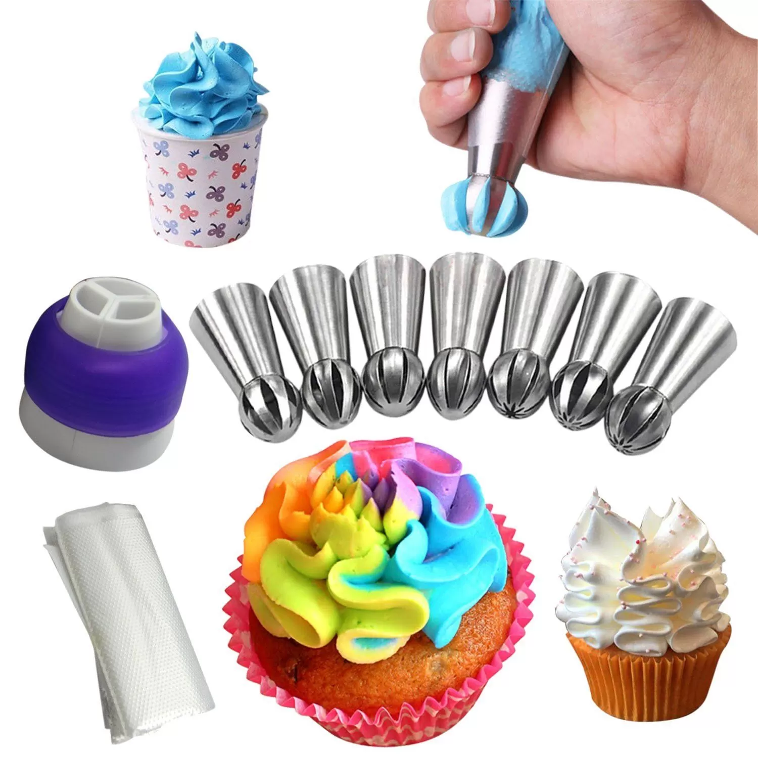 Generic Cup Cake Decorating Tool Kit with Russian Nozzles - image 5