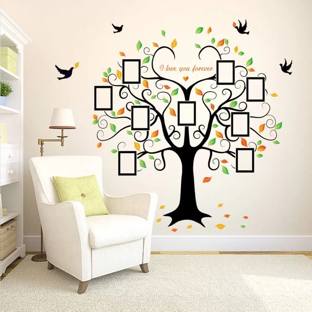 Generic Family Photo Album Frame Tree Butterfly Wall Sticker