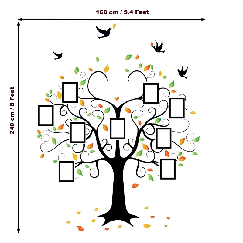 Generic Family Photo Album Frame Tree Butterfly Wall Sticker - image 2
