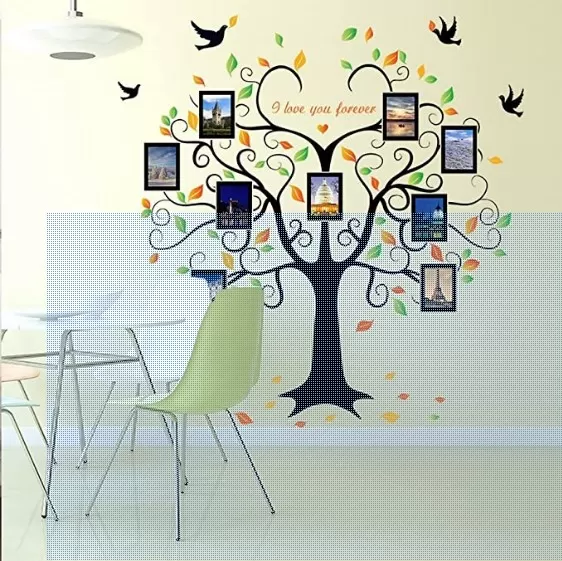 Generic Family Photo Album Frame Tree Butterfly Wall Sticker - image 4