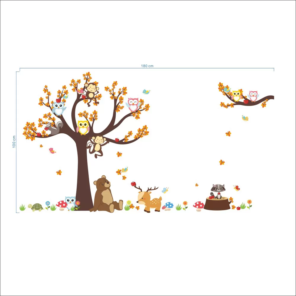 Generic Animal Tree Cartoon Animals Wall Sticker - image 2