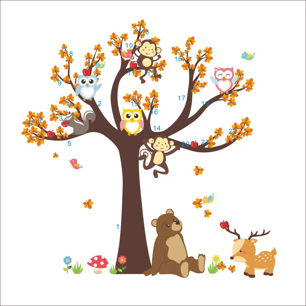 Generic Animal Tree Cartoon Animals Wall Sticker - image 3
